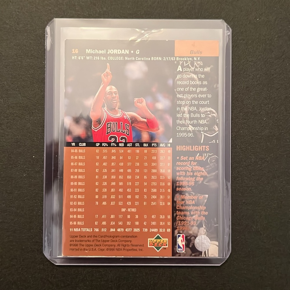 Michael Jordan Basketball Card - Picture 4 of 4